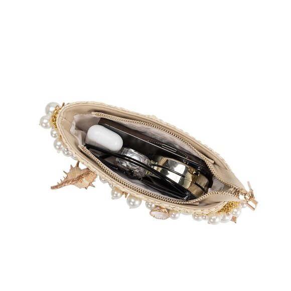 Melie Bianco Purple Sea Shell Clutch Handbag - Picture 10 of 12